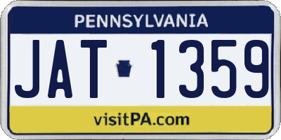 PA license plate JAT1359