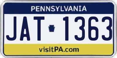 PA license plate JAT1363