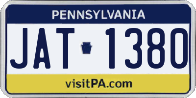 PA license plate JAT1380