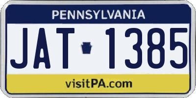PA license plate JAT1385