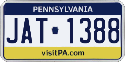 PA license plate JAT1388