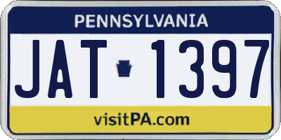 PA license plate JAT1397