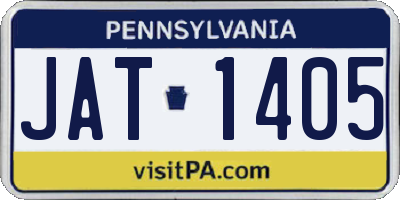 PA license plate JAT1405