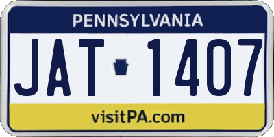 PA license plate JAT1407