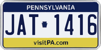 PA license plate JAT1416