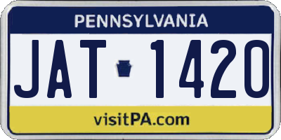 PA license plate JAT1420