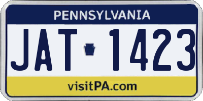 PA license plate JAT1423