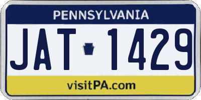 PA license plate JAT1429