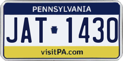 PA license plate JAT1430