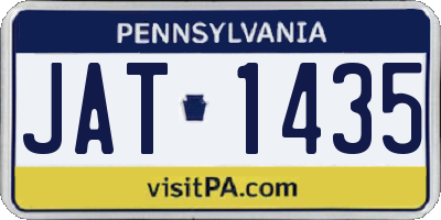 PA license plate JAT1435