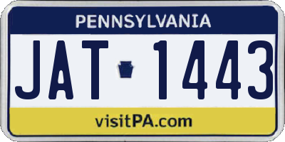 PA license plate JAT1443
