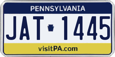 PA license plate JAT1445