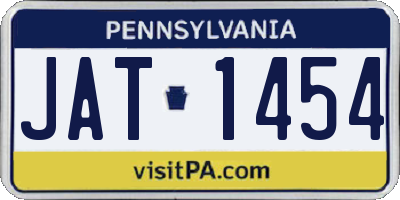 PA license plate JAT1454