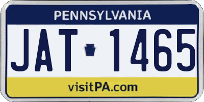 PA license plate JAT1465