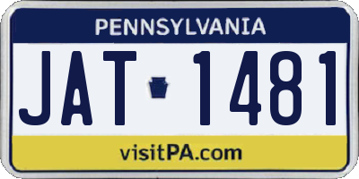 PA license plate JAT1481