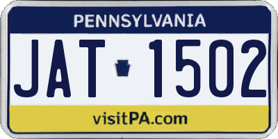 PA license plate JAT1502