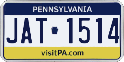 PA license plate JAT1514