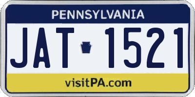 PA license plate JAT1521