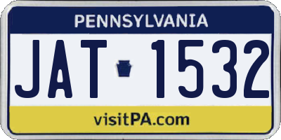 PA license plate JAT1532