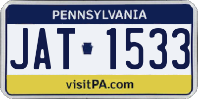 PA license plate JAT1533
