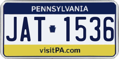 PA license plate JAT1536