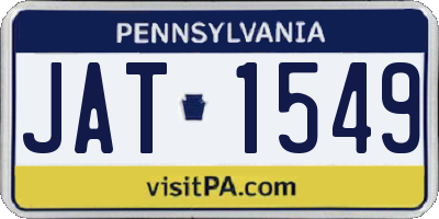 PA license plate JAT1549