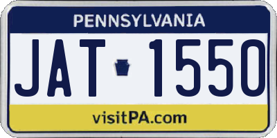 PA license plate JAT1550