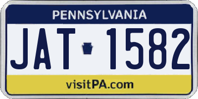 PA license plate JAT1582