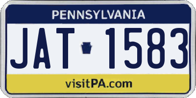 PA license plate JAT1583