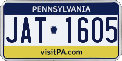 PA license plate JAT1605