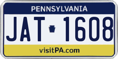 PA license plate JAT1608