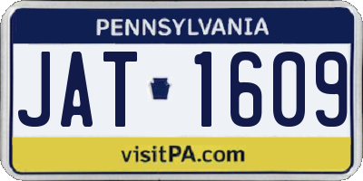 PA license plate JAT1609