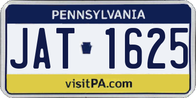 PA license plate JAT1625