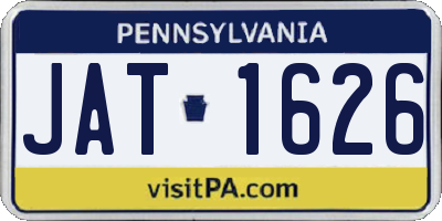 PA license plate JAT1626