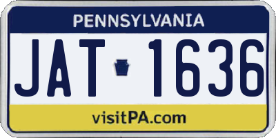PA license plate JAT1636