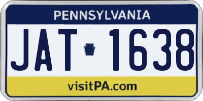 PA license plate JAT1638