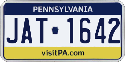 PA license plate JAT1642