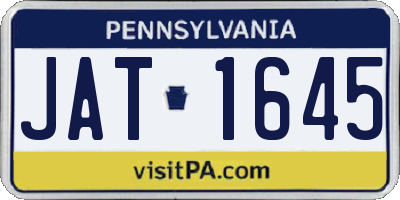 PA license plate JAT1645