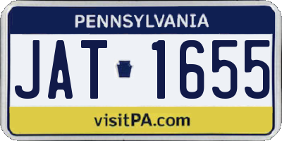 PA license plate JAT1655