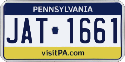 PA license plate JAT1661