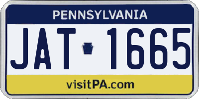PA license plate JAT1665