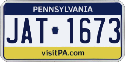 PA license plate JAT1673