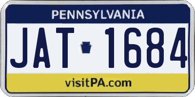 PA license plate JAT1684