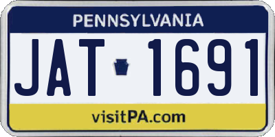 PA license plate JAT1691