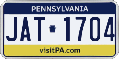 PA license plate JAT1704