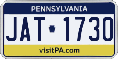 PA license plate JAT1730
