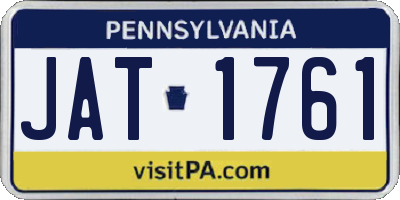 PA license plate JAT1761