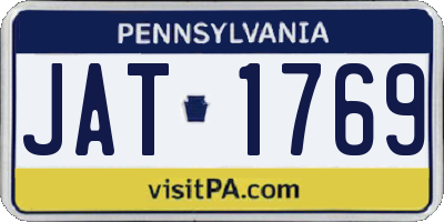 PA license plate JAT1769