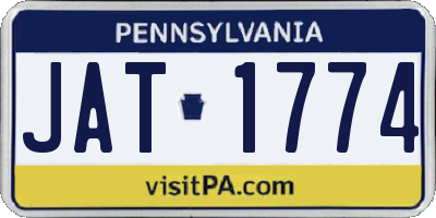 PA license plate JAT1774