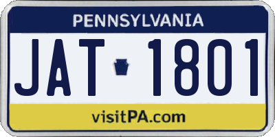 PA license plate JAT1801